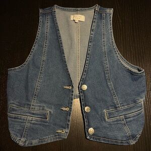 Denim Button-Up Vest